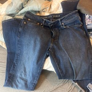 American Eagle Outfitters Women's Dark Indigo Straight Leg Jeans